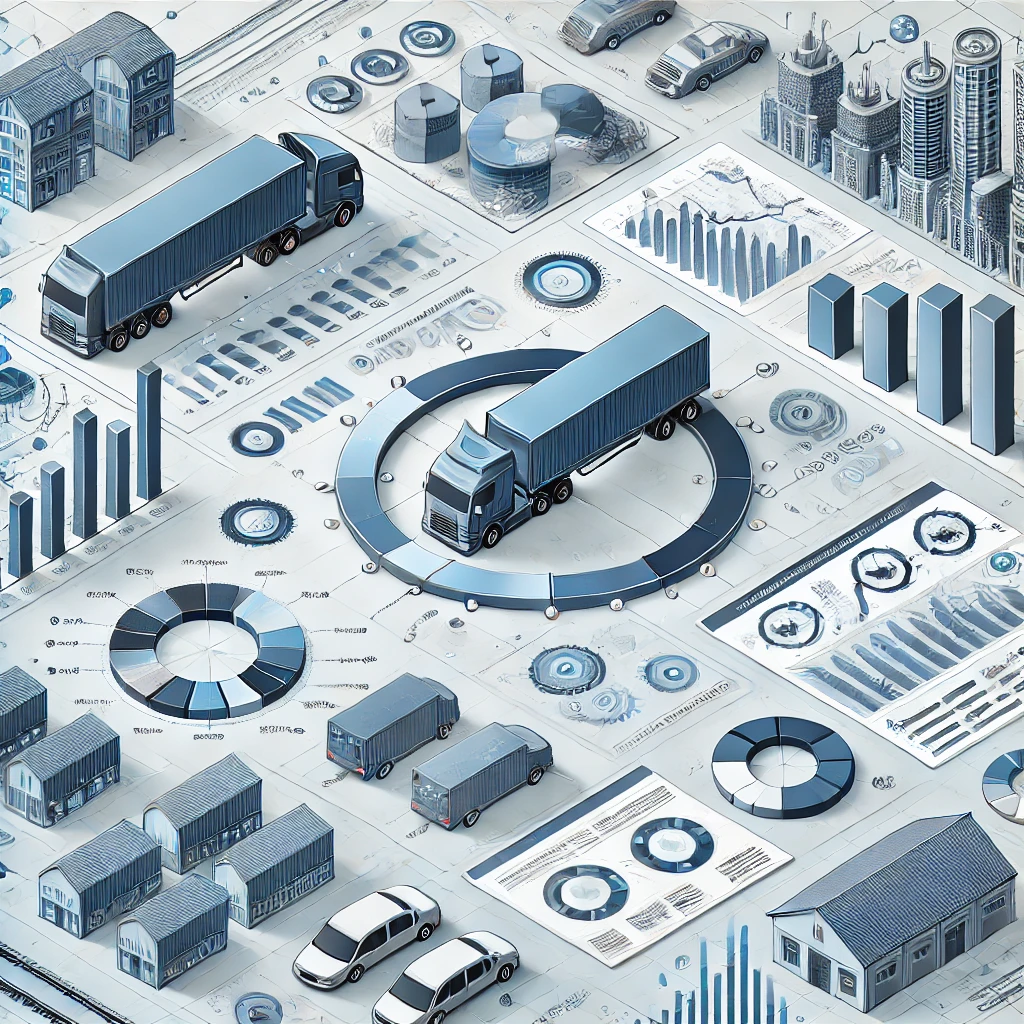 DALL·E 2024-08-14 21.32.32 – A detailed illustration representing Performance Indicators for Logistics Operations Management. The image should include key elements like graphs, ch